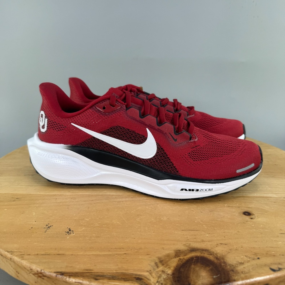 Nike Air Zoom Pegasus 41 Oklahoma Sooners Mens Size 8 Shoes Sneakers Red Running